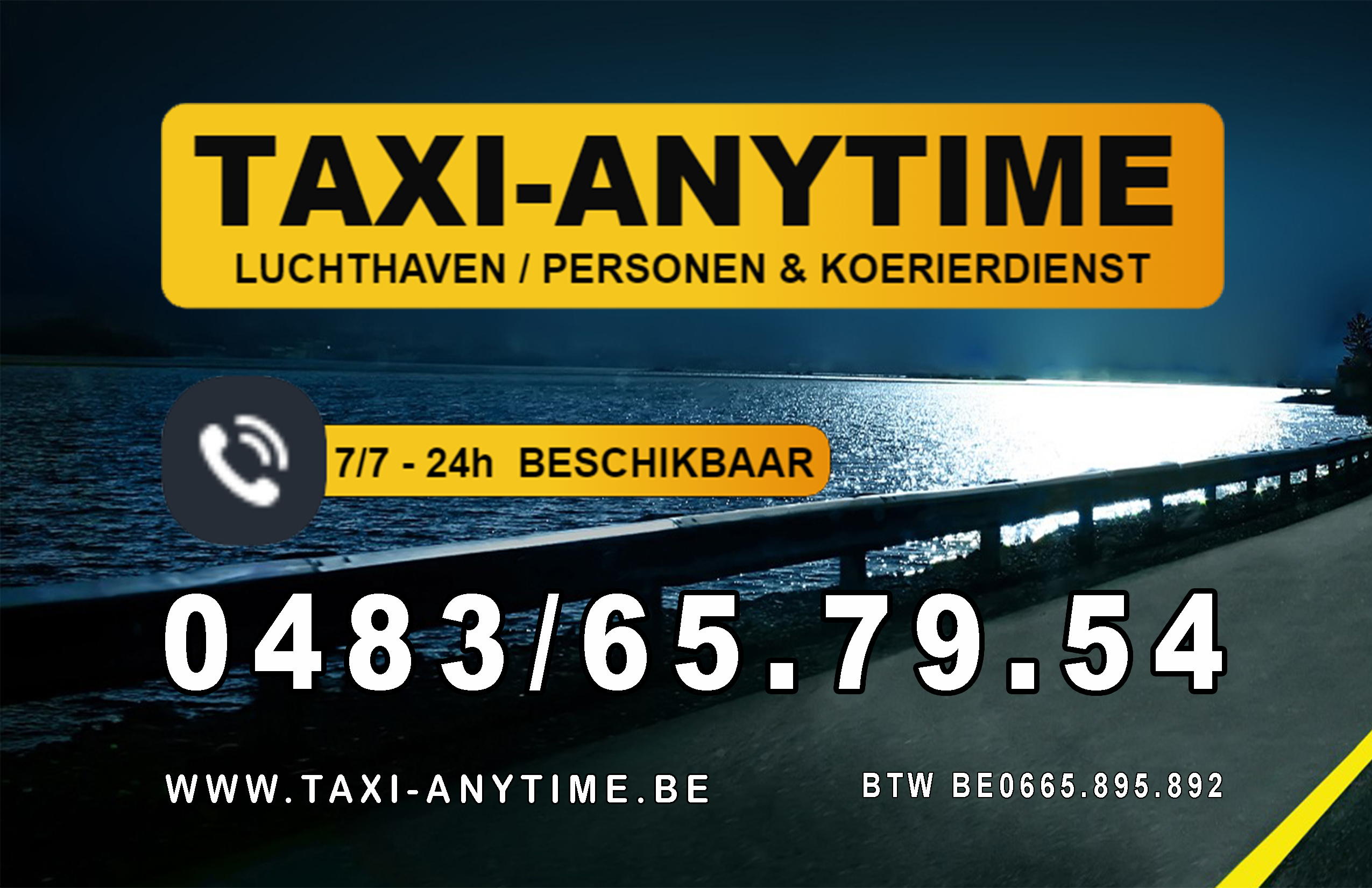 taxibedrijven met luchthavenvervoer Ieper anytime taxi